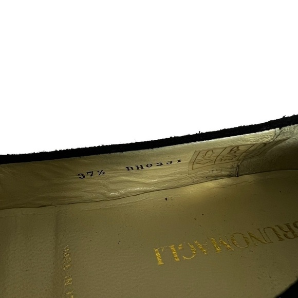 Bruno Magli Black and Tan Suede Bow Front Slip On Flats Size 7.5 M - Picture 7 of 7